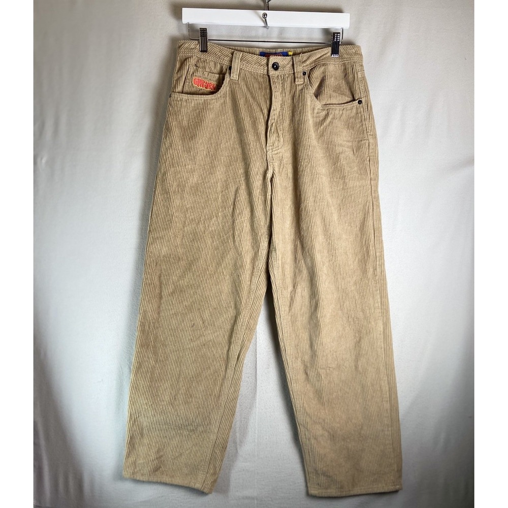 Empyre Corduroy Pants Mens 30x28 Beige Relaxed 5 Pocket Streetwear Skate Y2K